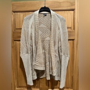 Sparkle & Fade Textured Beige Cardigan